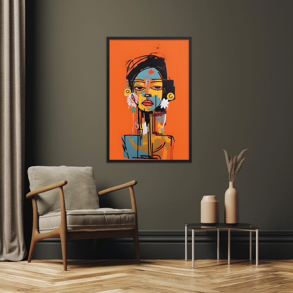 Portrait of An Abstract Woman #2 - Basquiat Inspired Art Print