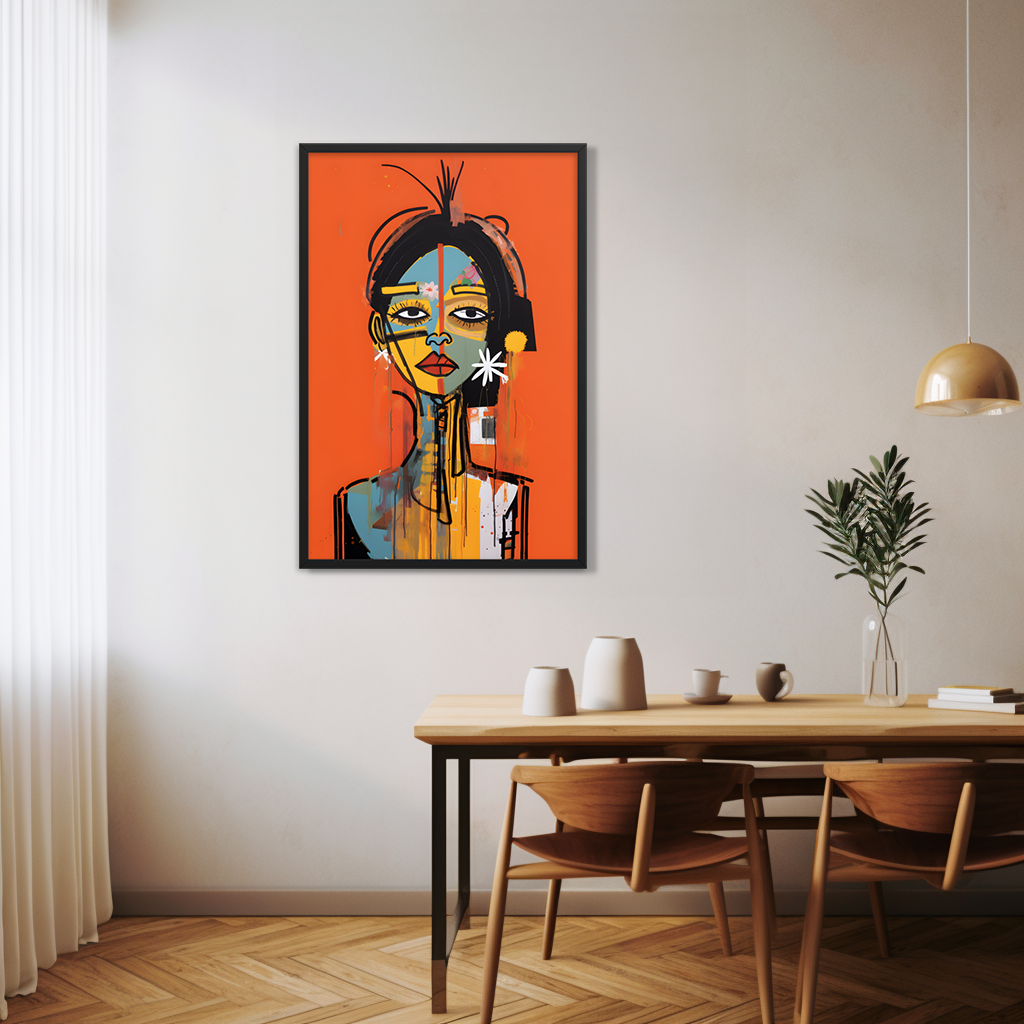 Portrait of An Abstract Woman - Basquiat Inspired Art Print