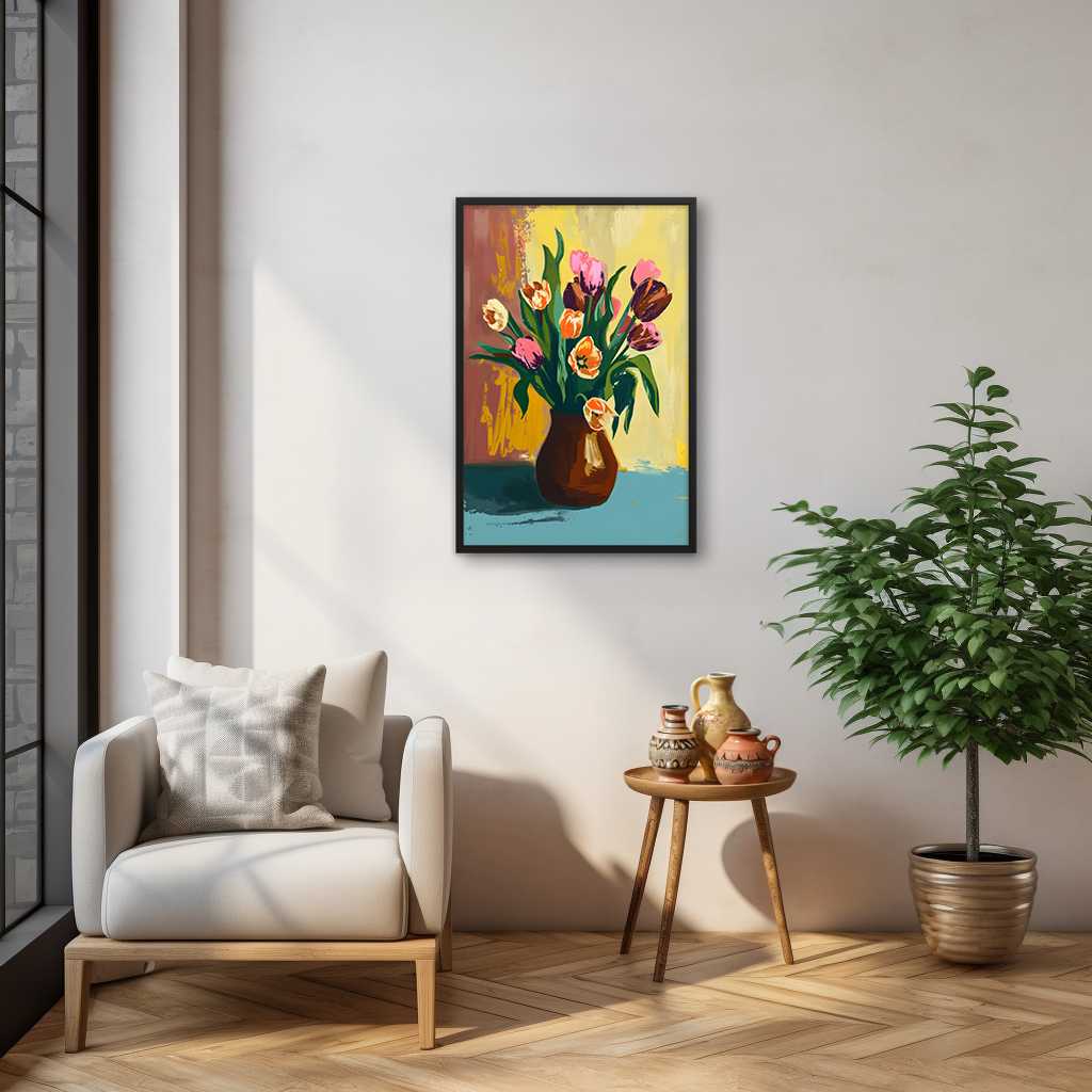 Blooms in Brushstrokes - Van Gogh Inspired Art Print