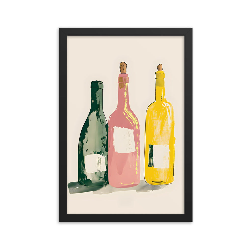 Vibrant Vino - Graphic Wine Bottles Illustration