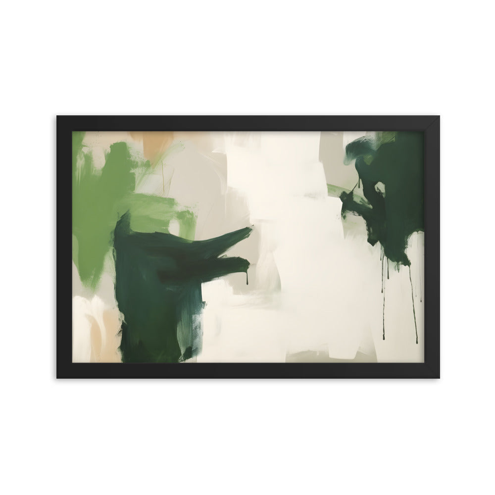 Emerald Standoff: Abstract Landscape Art Print