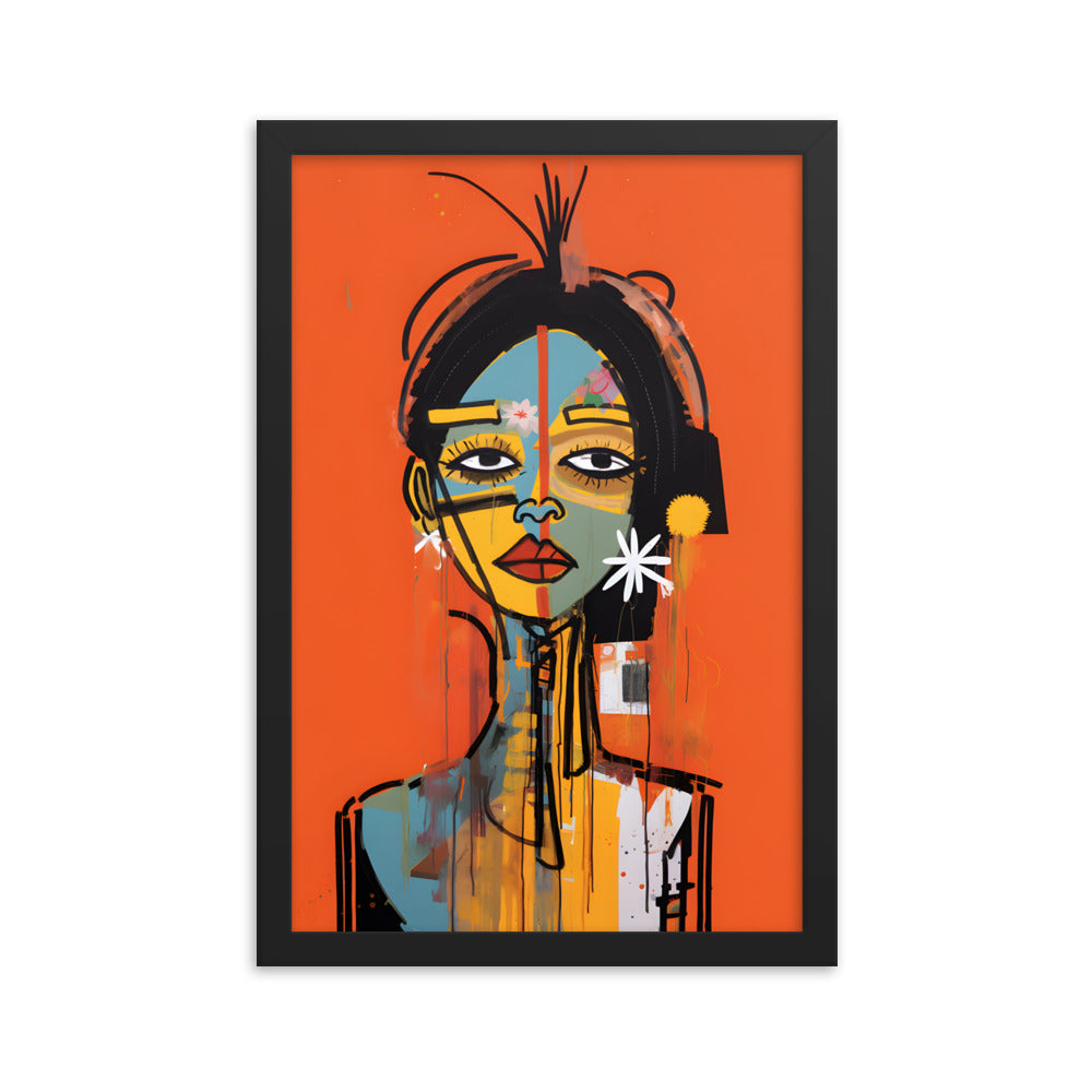 Portrait of An Abstract Woman - Basquiat Inspired Art Print