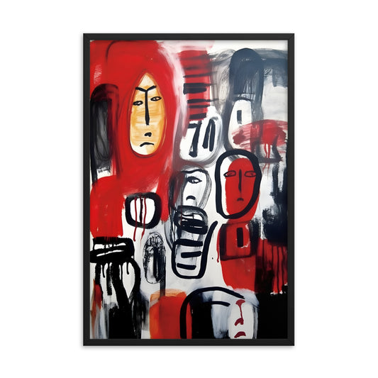 Urban Bustle: "Crowded Echoes" Neo-Expressionism Art Print