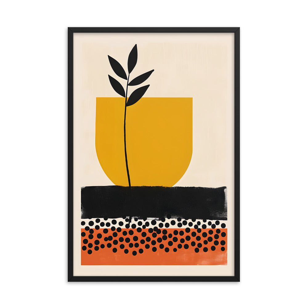 Mid-Century Botanicals: Abstract Potted Plant Art Print