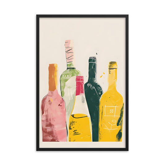 Wine Bottle Medley - Graphic Art Print