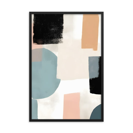 Mid-Century Pastel Mosaic Art Print