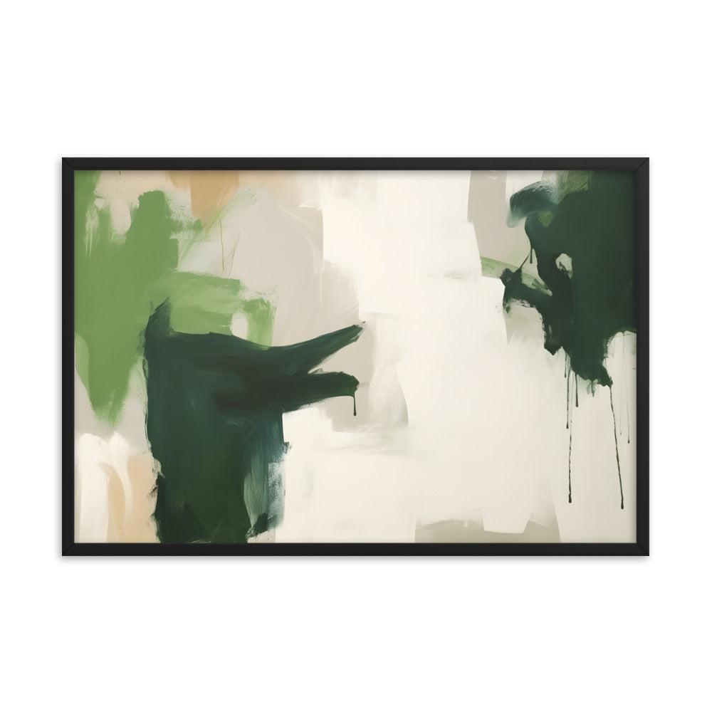 Emerald Standoff: Abstract Landscape Art Print