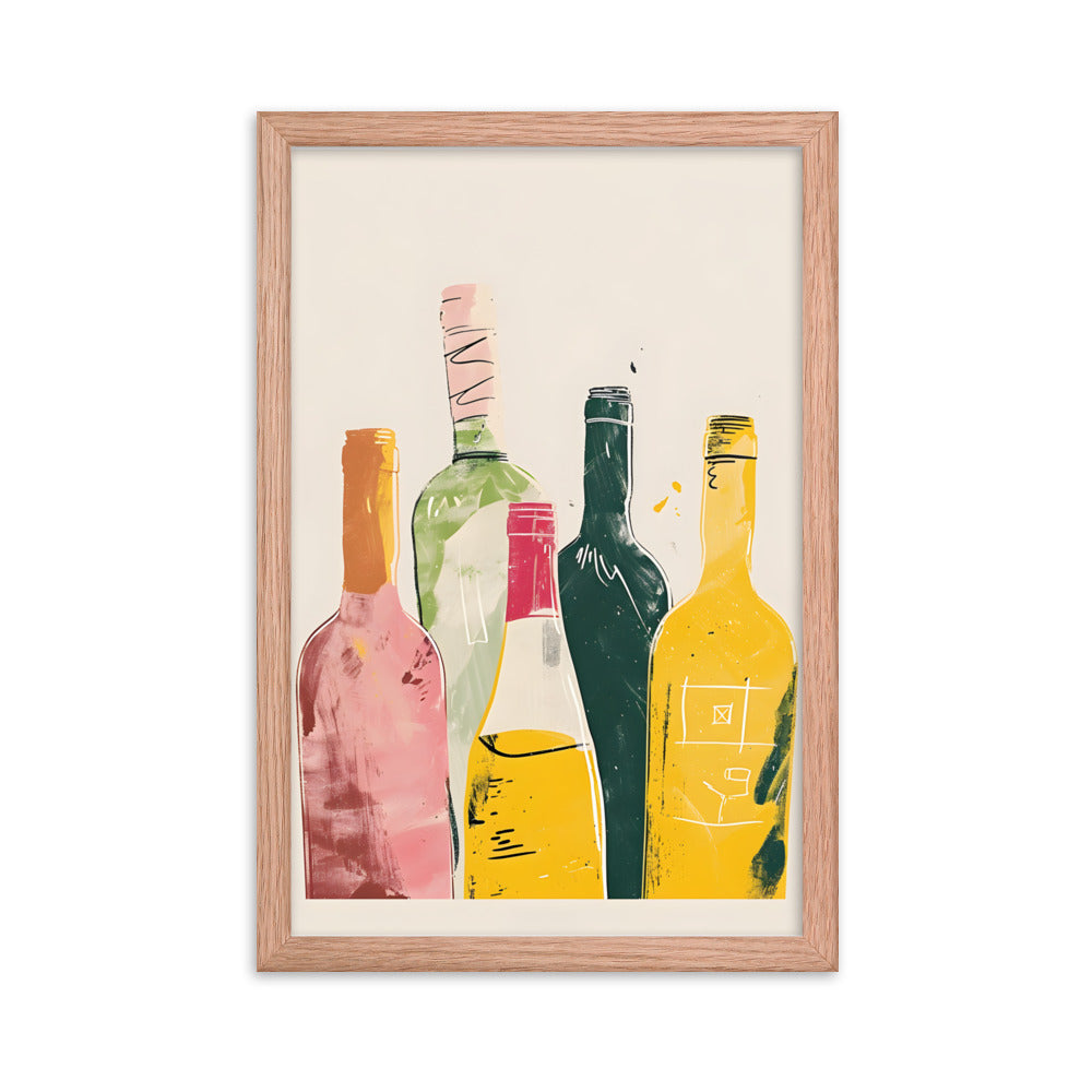 Wine Bottle Medley - Graphic Art Print