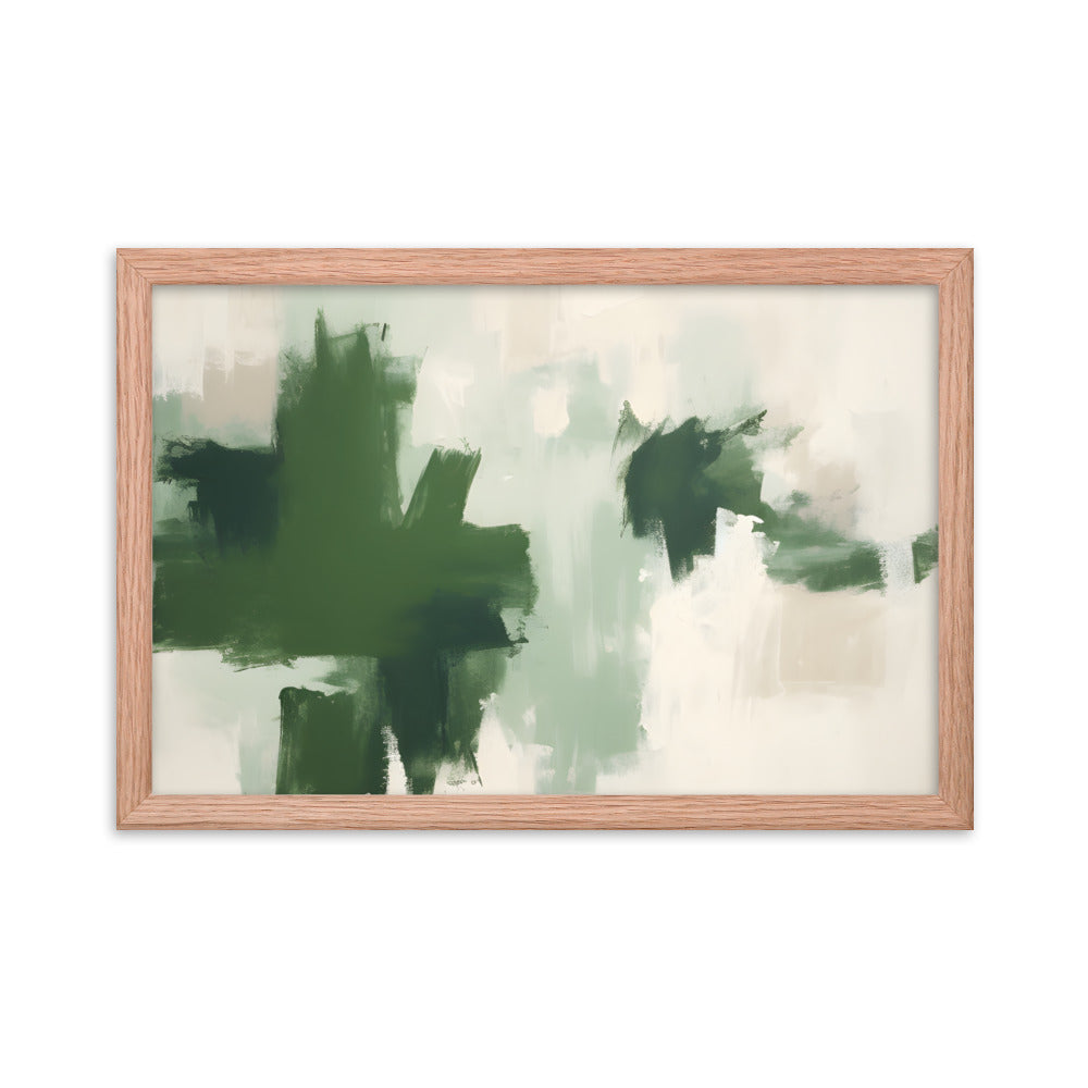 Green Horizon: Creamy Abstract Landscape