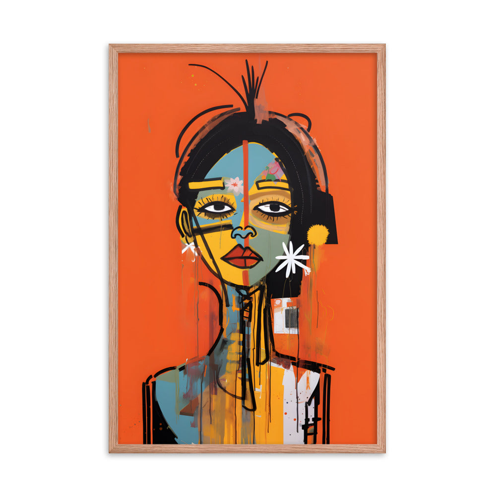 Portrait of An Abstract Woman - Basquiat Inspired Art Print