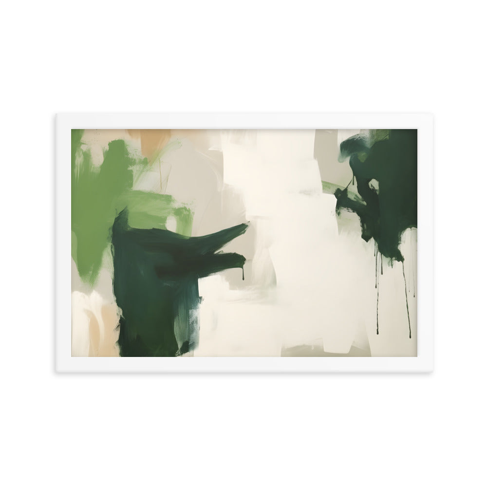 Emerald Standoff: Abstract Landscape Art Print