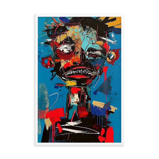 Turmoil In Technicolour - Basquiat Inspired Art Print