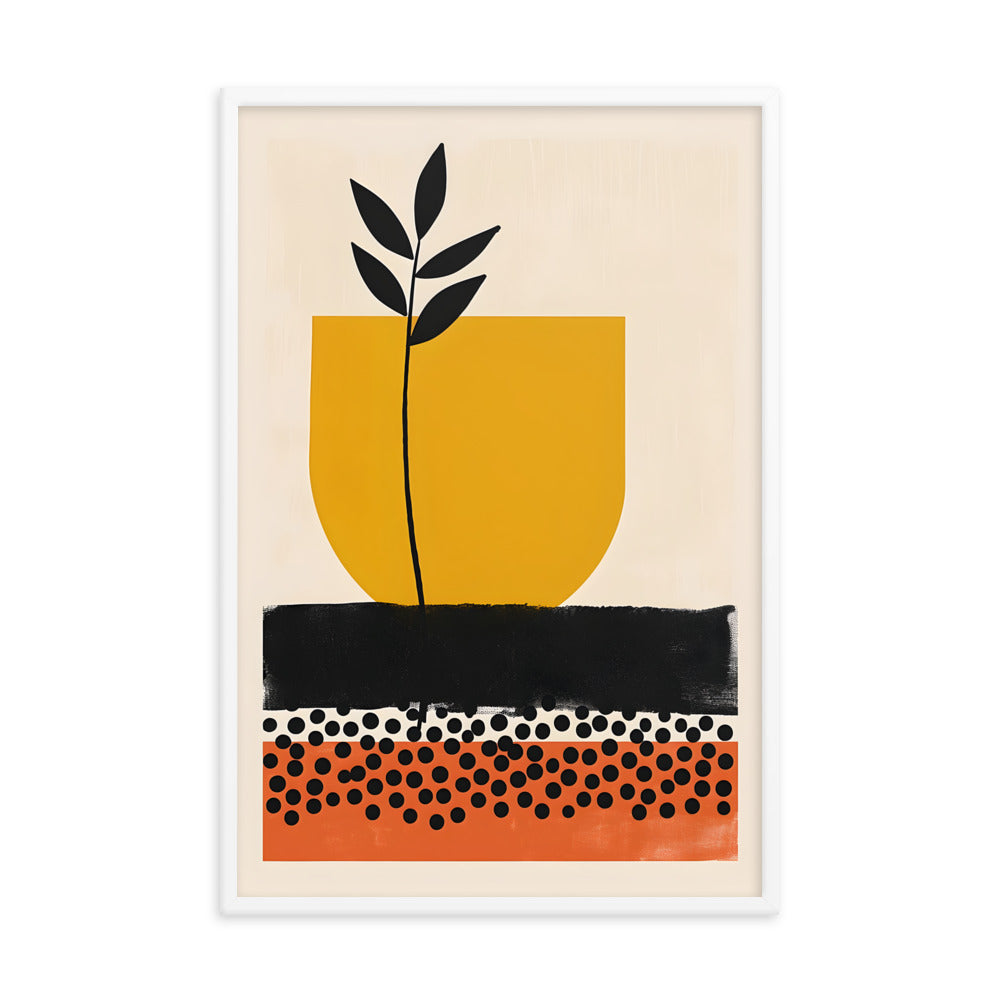 Mid-Century Botanicals: Abstract Potted Plant Art Print