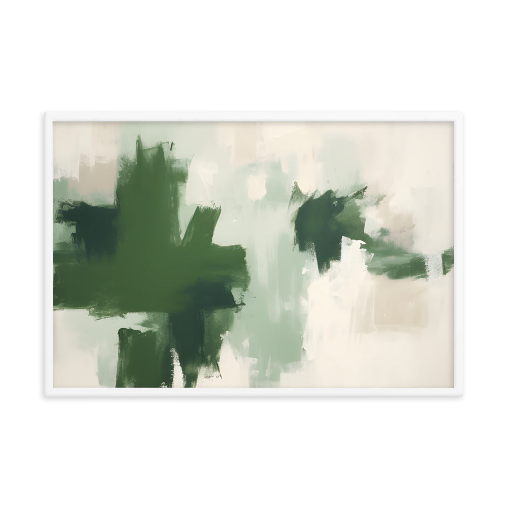 Green Horizon: Creamy Abstract Landscape