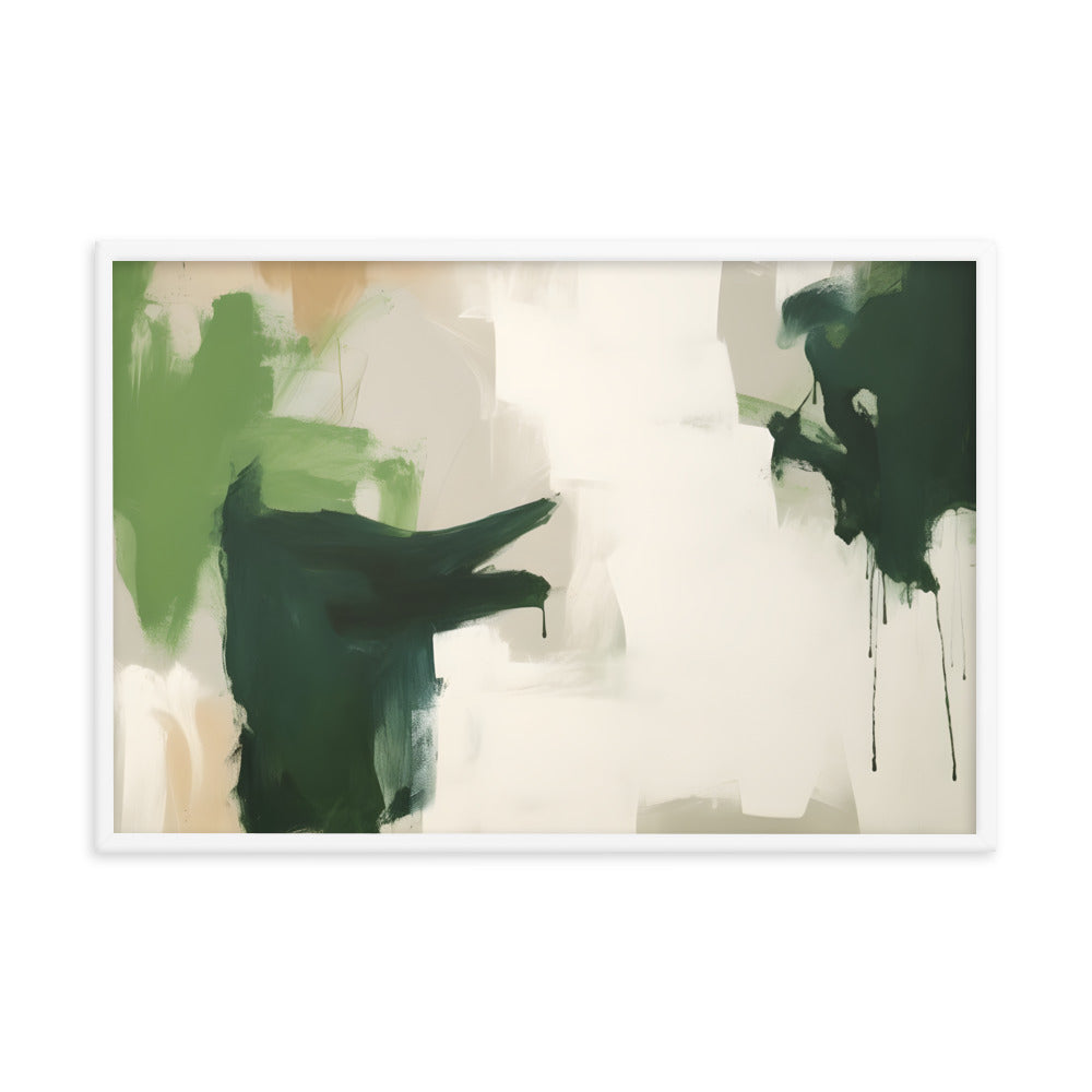 Emerald Standoff: Abstract Landscape Art Print