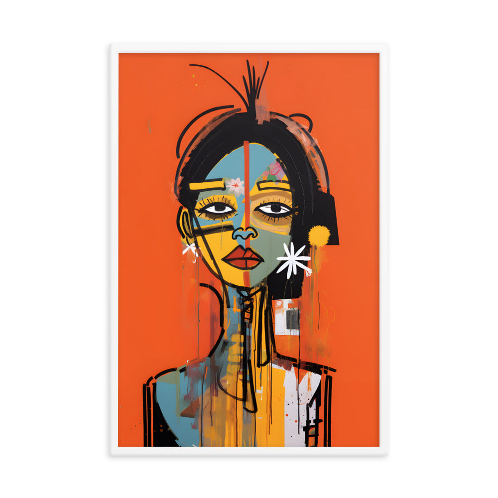 Portrait of An Abstract Woman - Basquiat Inspired Art Print