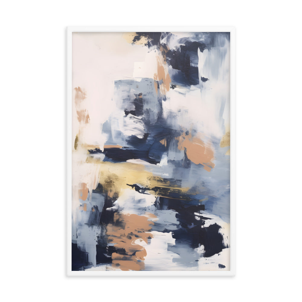 Contemporary Fusion: Abstract Navy Blue Art Print